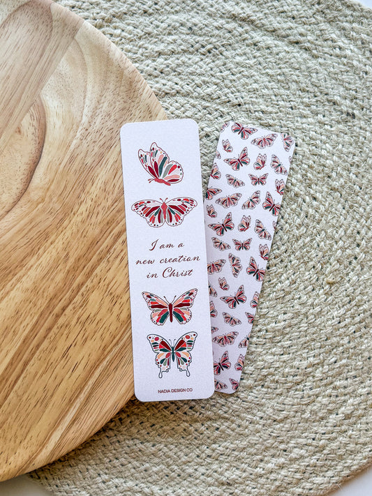 I am A New Creation in Christ Butterfly Bookmark