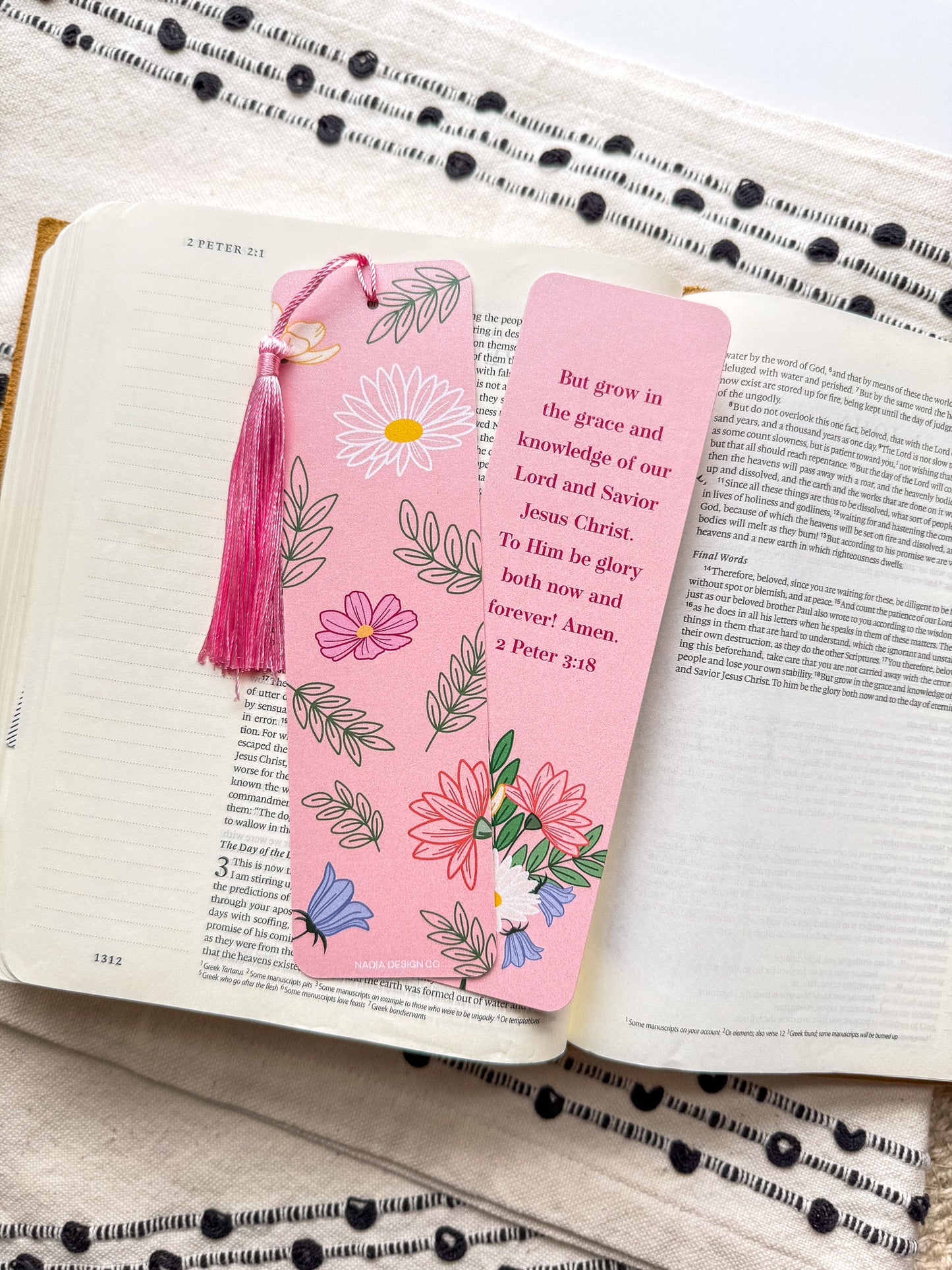 2 Peter 2:18 Floral Bookmarks