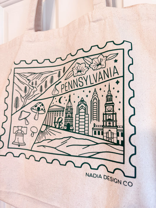 Pennsylvania Stamp Jumbo Tote