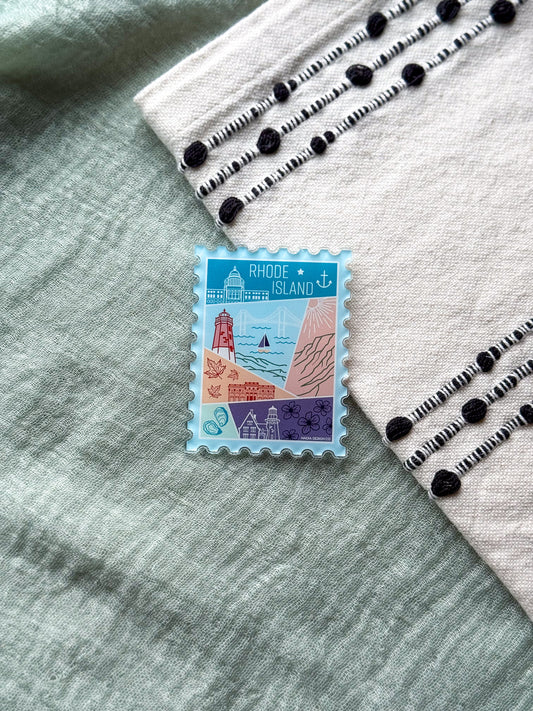 Rhode Island Acrylic Stamp Magnet