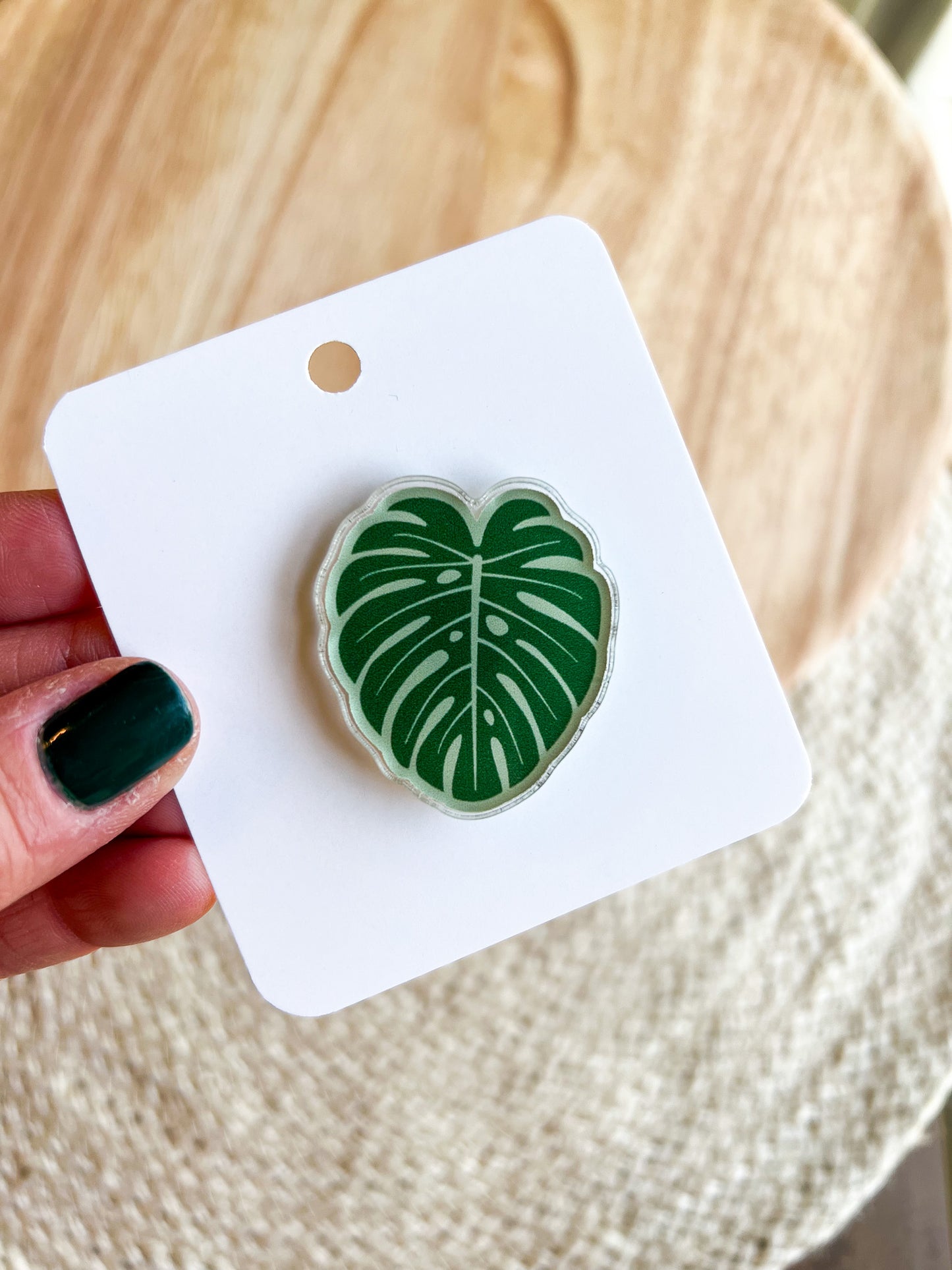 Monstera Leaf Acrylic Pin
