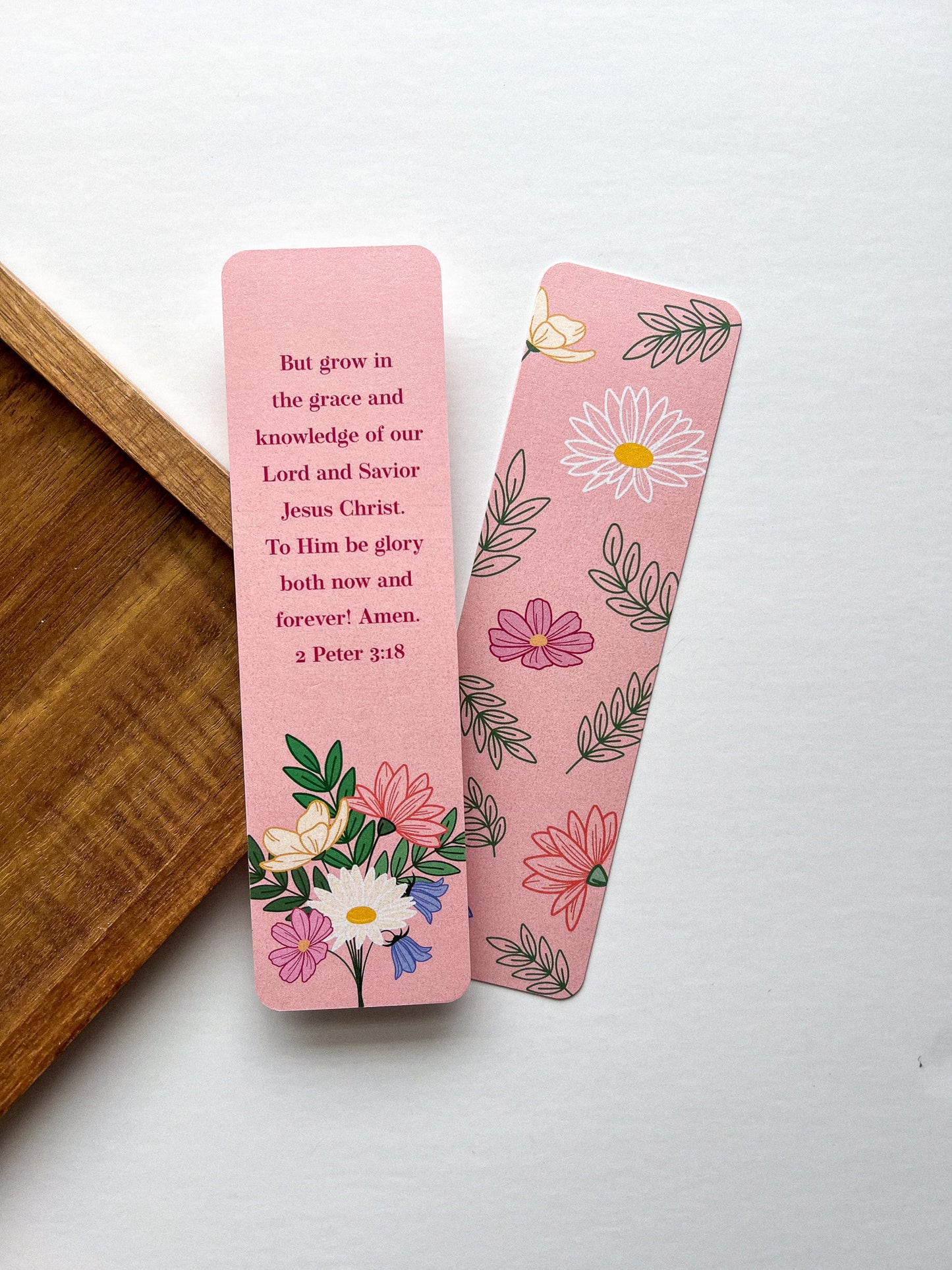 Floral Theme Bible Verse Bookmarks - 5 Pack