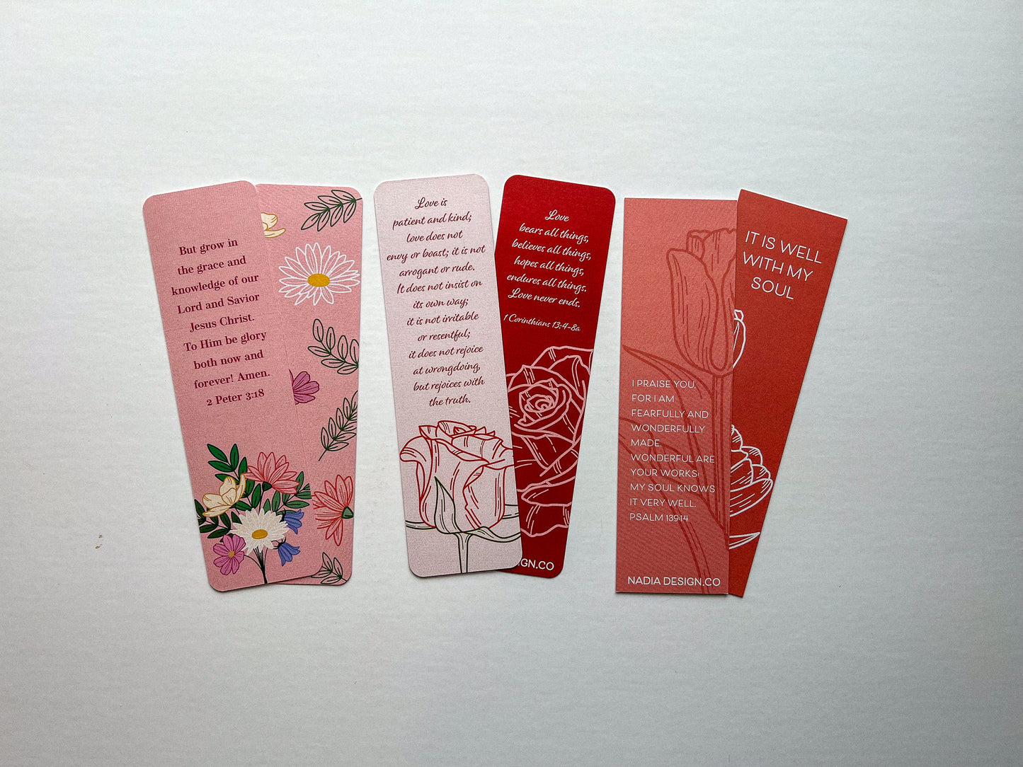 Floral Bible Verse Bookmarks - Pack of 3