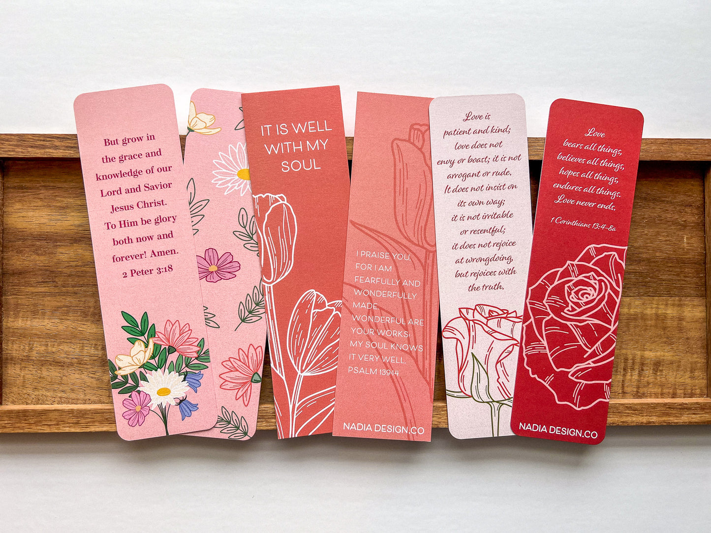 Floral Bible Verse Bookmarks - Pack of 3