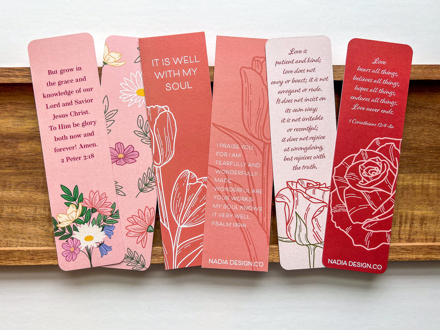 Floral Bible Verse Bookmarks - Pack of 3