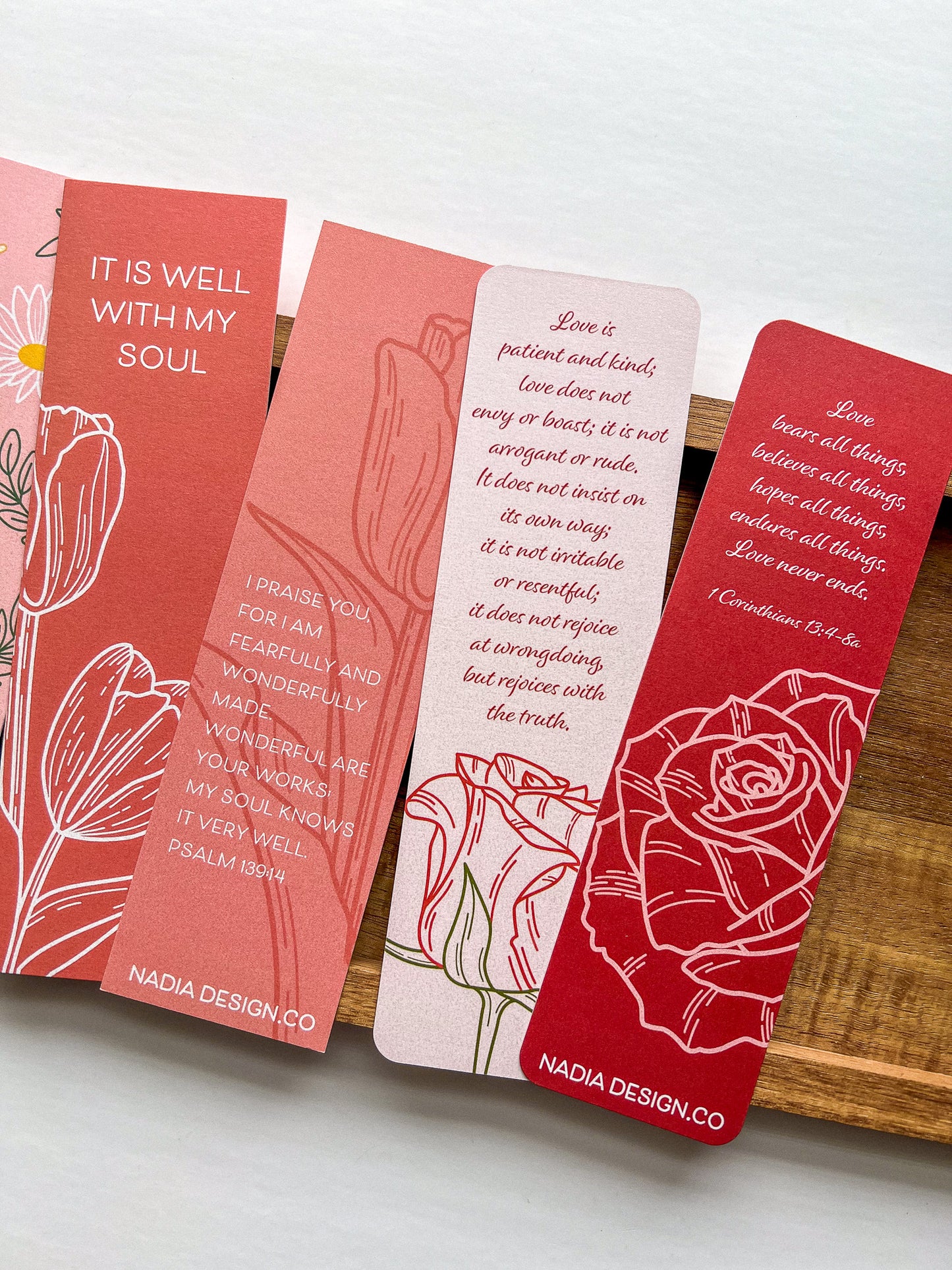 Floral Bible Verse Bookmarks - Pack of 3