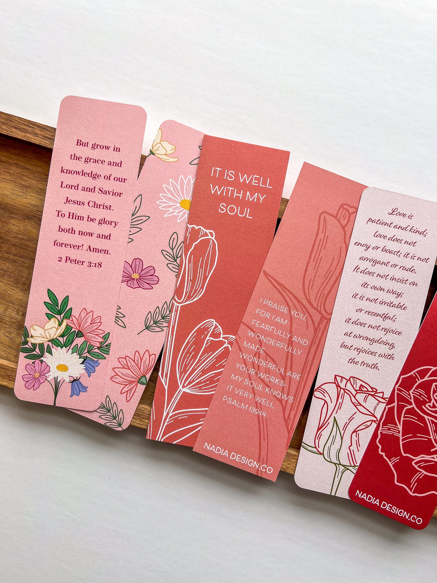 Floral Bible Verse Bookmarks - Pack of 3