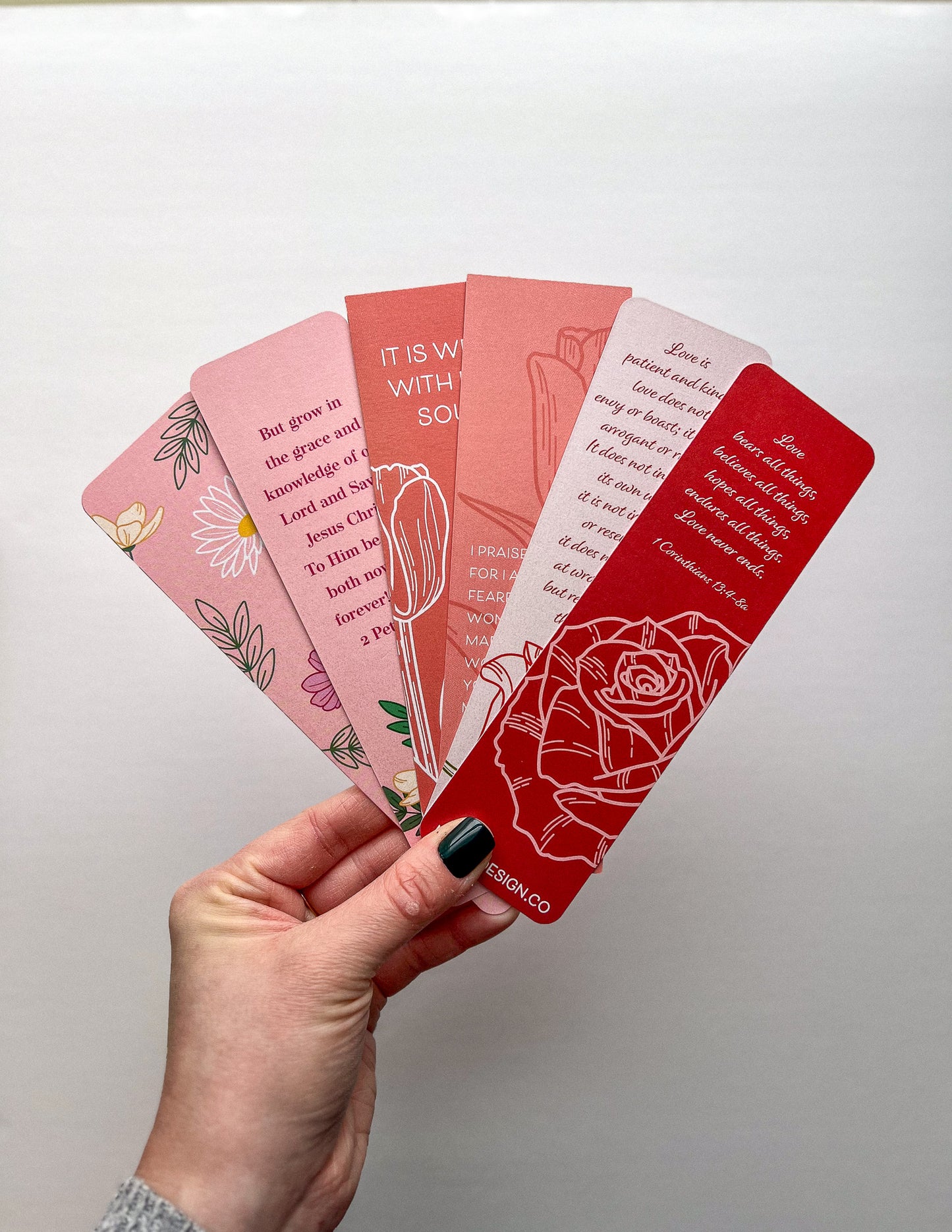 Floral Bible Verse Bookmarks - Pack of 3