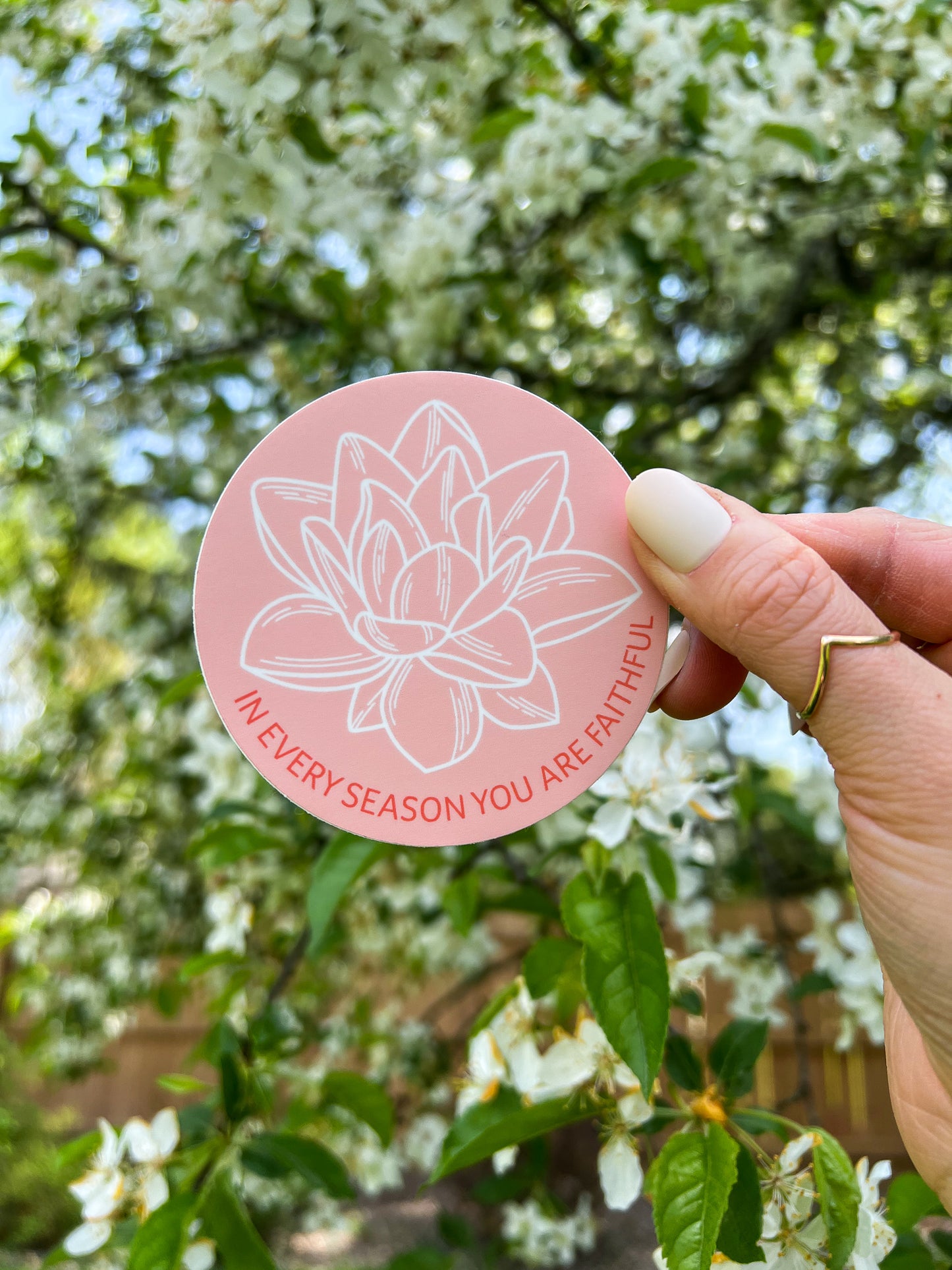 Water Lily In Every Season You Are Faithful Sticker
