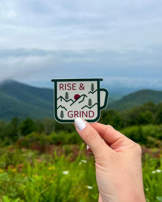 Rise & Grind Coffee Sticker