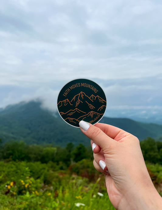 Faith Moves Mountains 3" Sticker