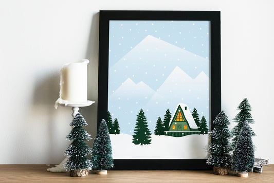 Winter Wonderland Cabin Prints