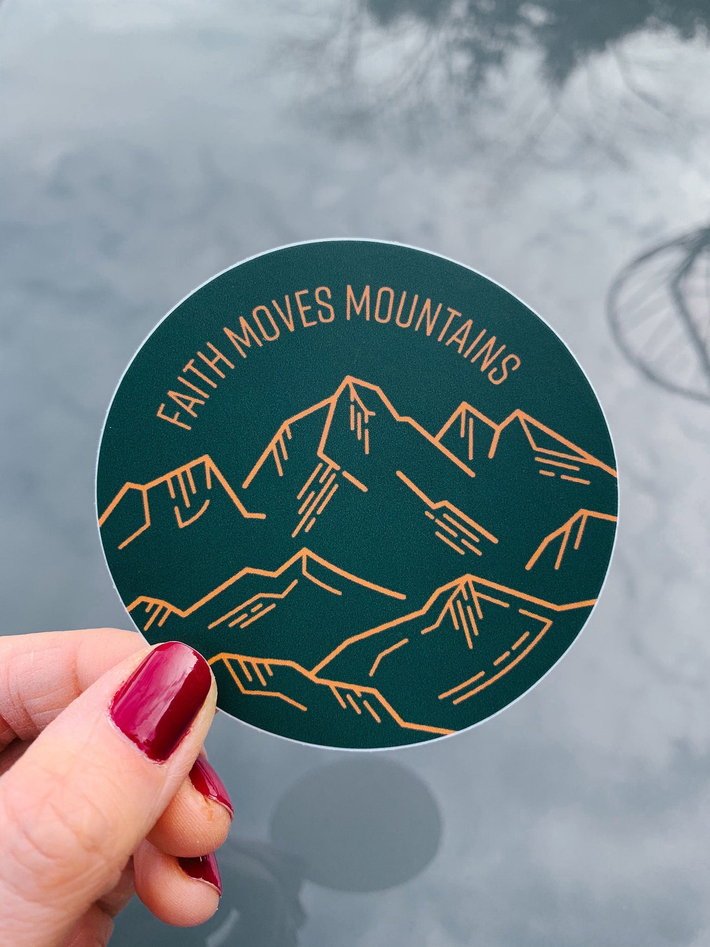 Faith Moves Mountains 3" Sticker