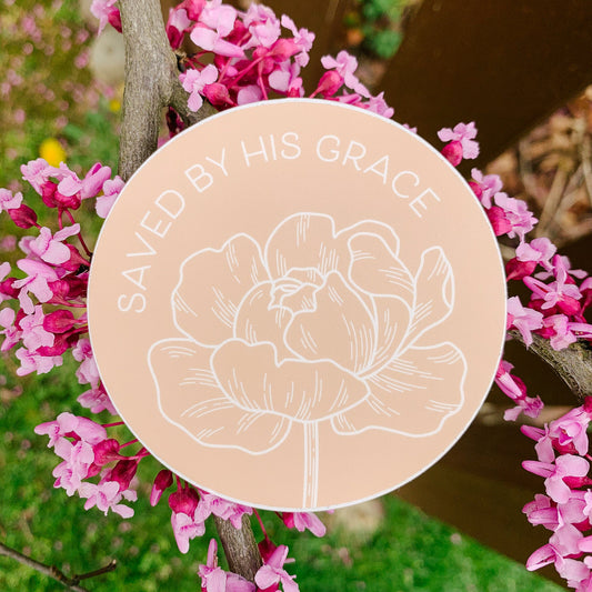 Saved by His Grace Sticker