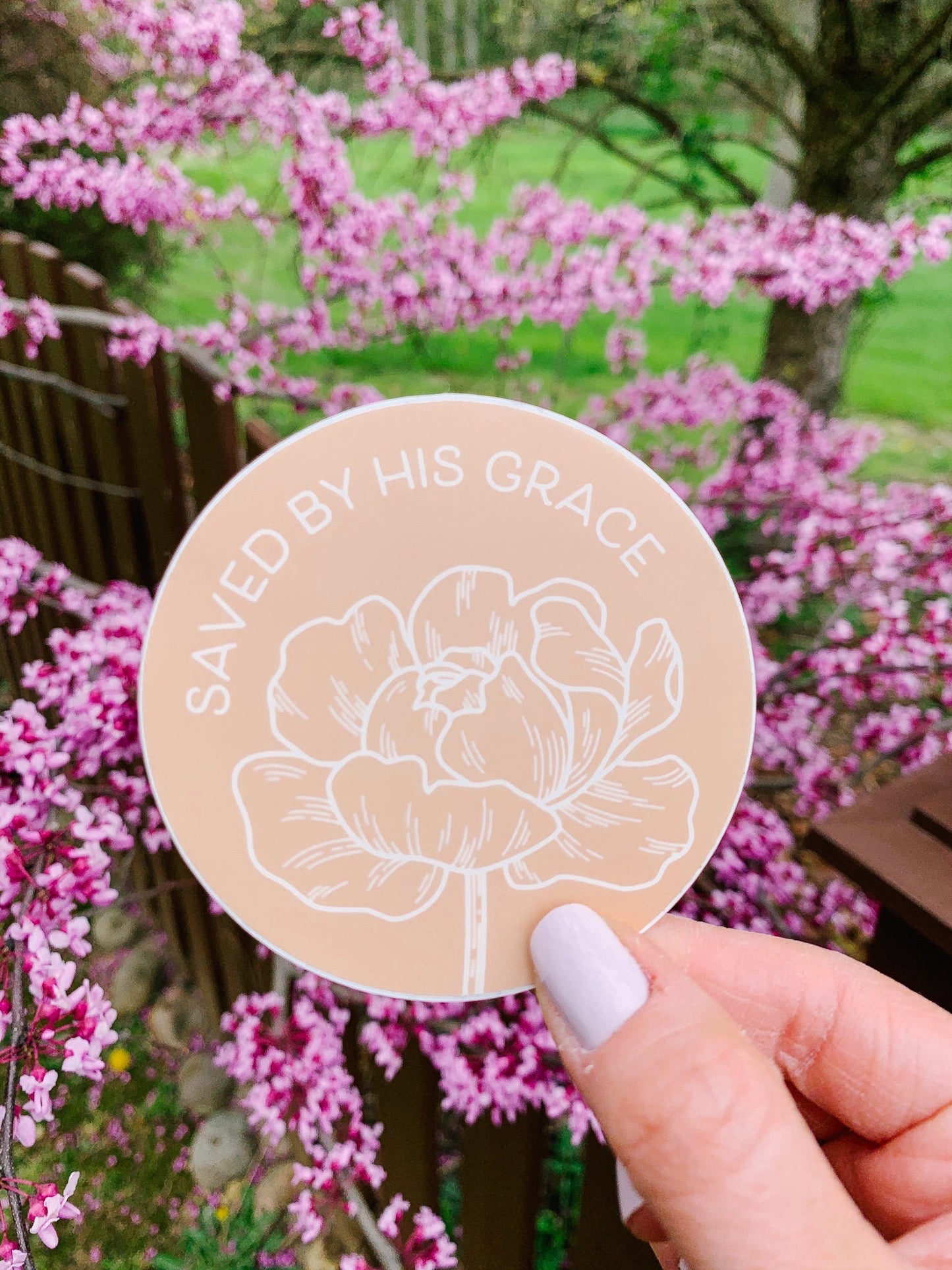 Saved by His Grace Sticker
