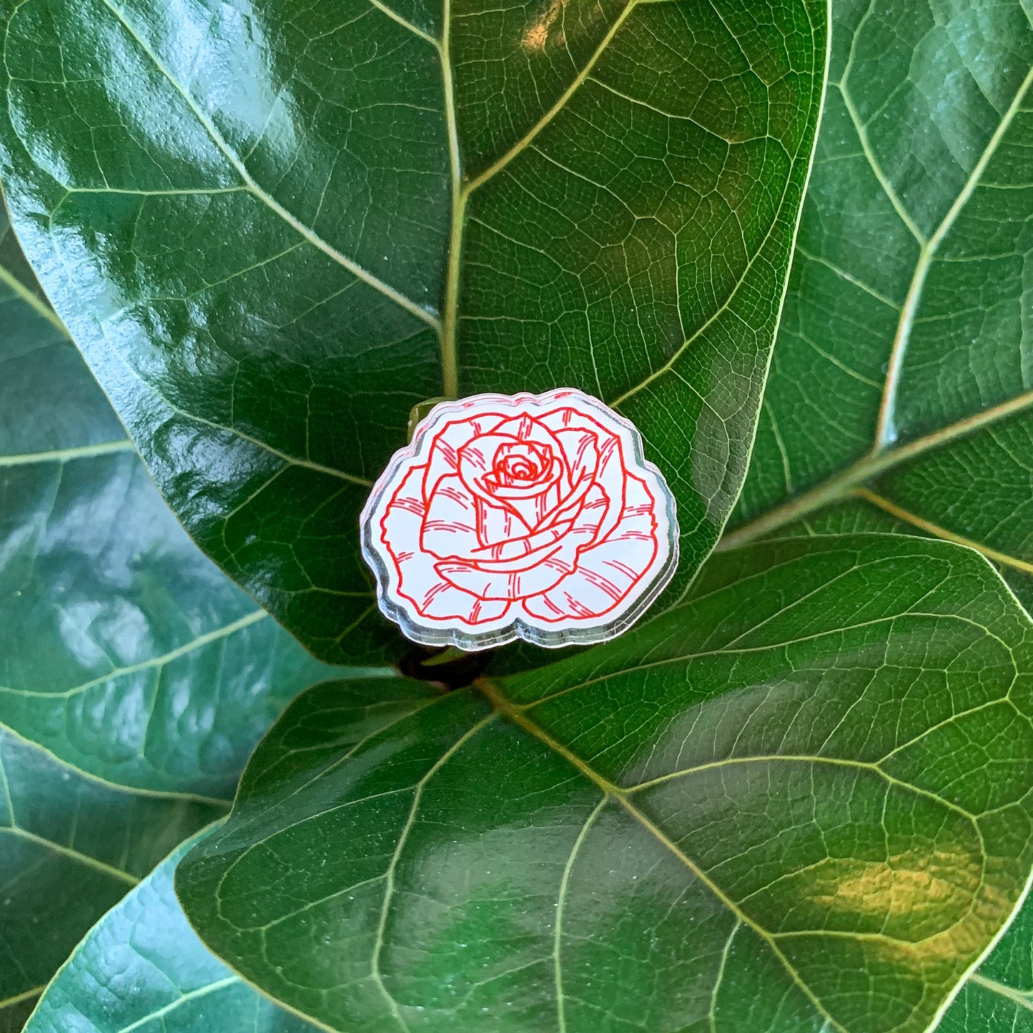 Rose Acrylic Pin