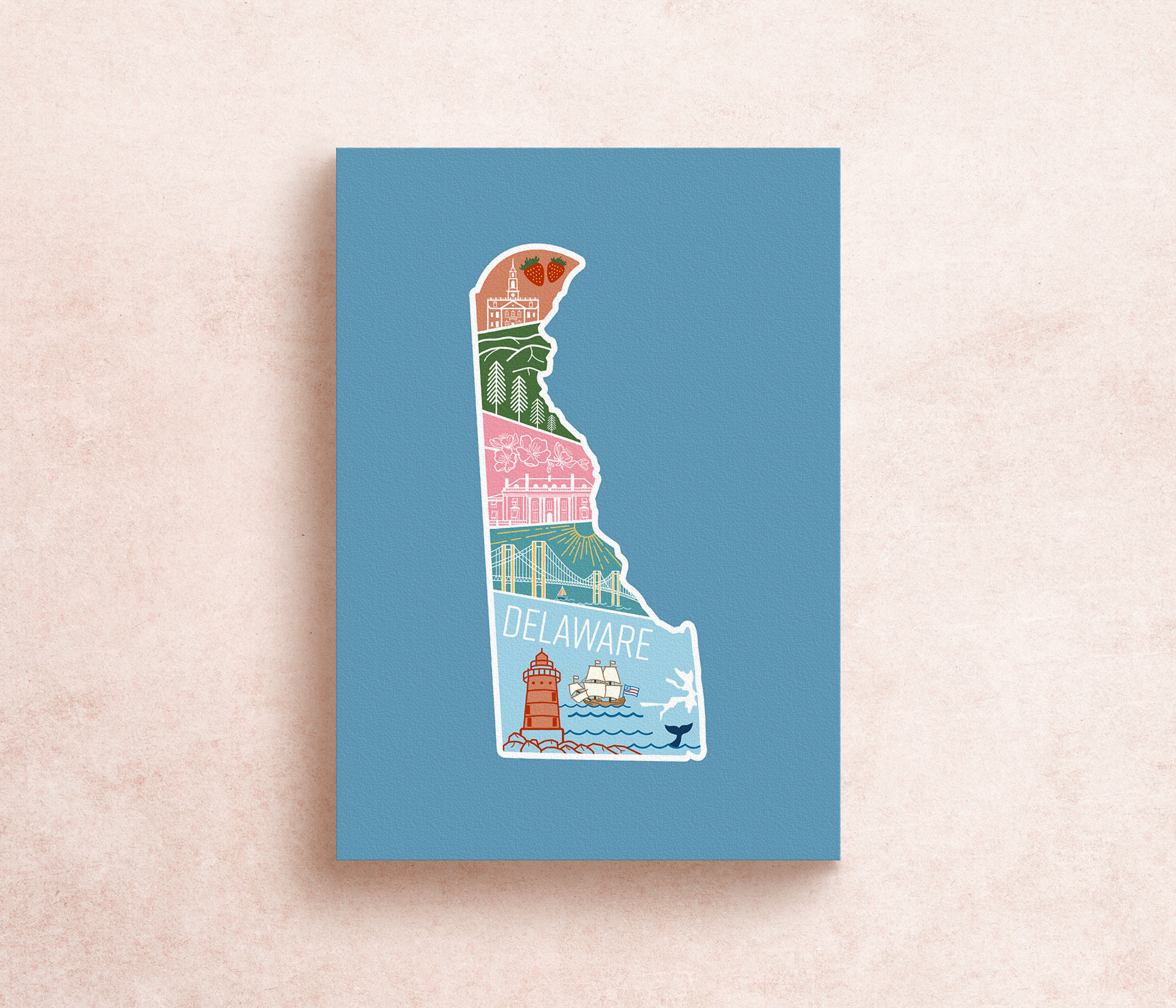 Delaware Design Delaware Postcard – Nadia Design Co