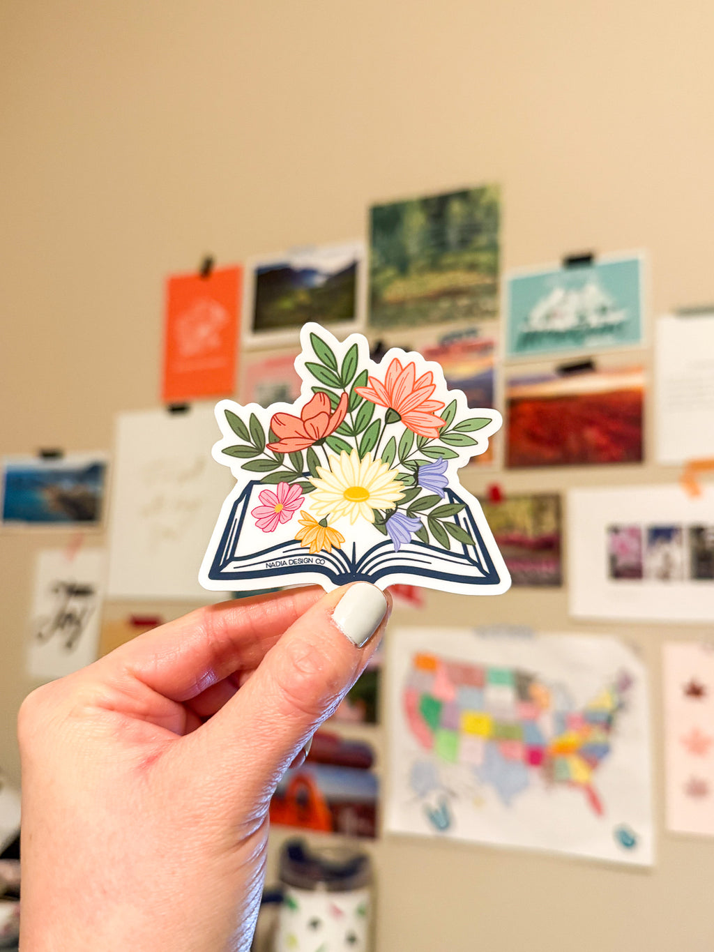 Floral Book Sticker