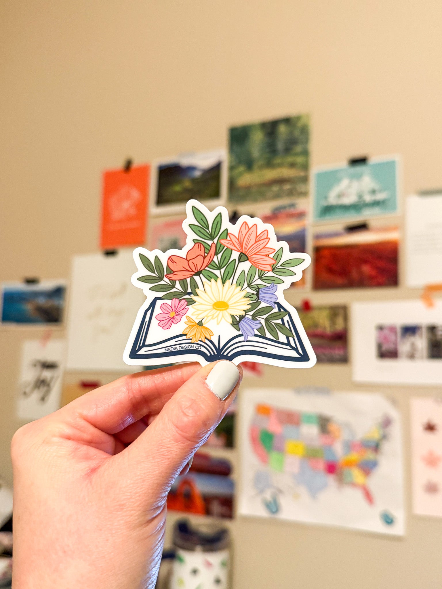 Floral Book Sticker