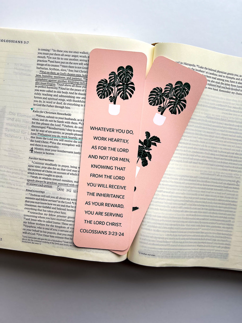 Plant Theme Bible Verse 4 Pack Bookmarks