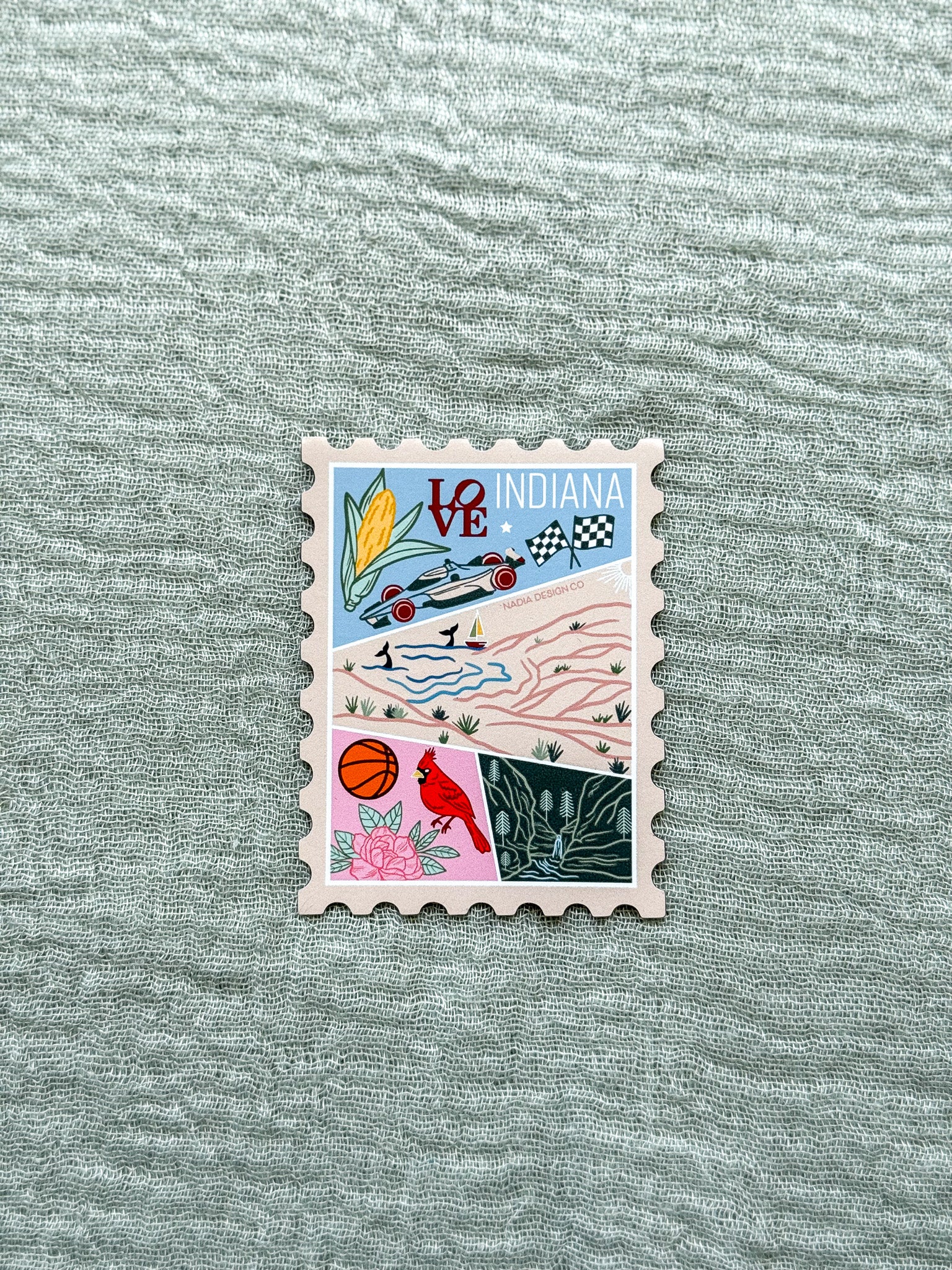 Indiana Stamp Magnet