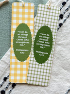 Philippians 4:13 Gingham Bookmark
