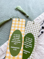Philippians 4:13 Gingham Bookmark
