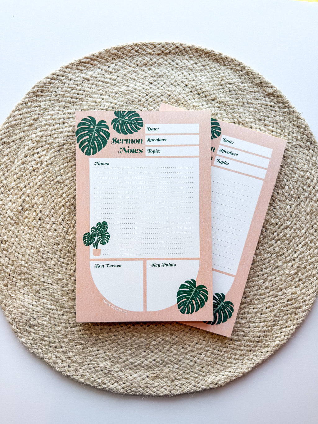 Monstera Sermon Notes Notepad