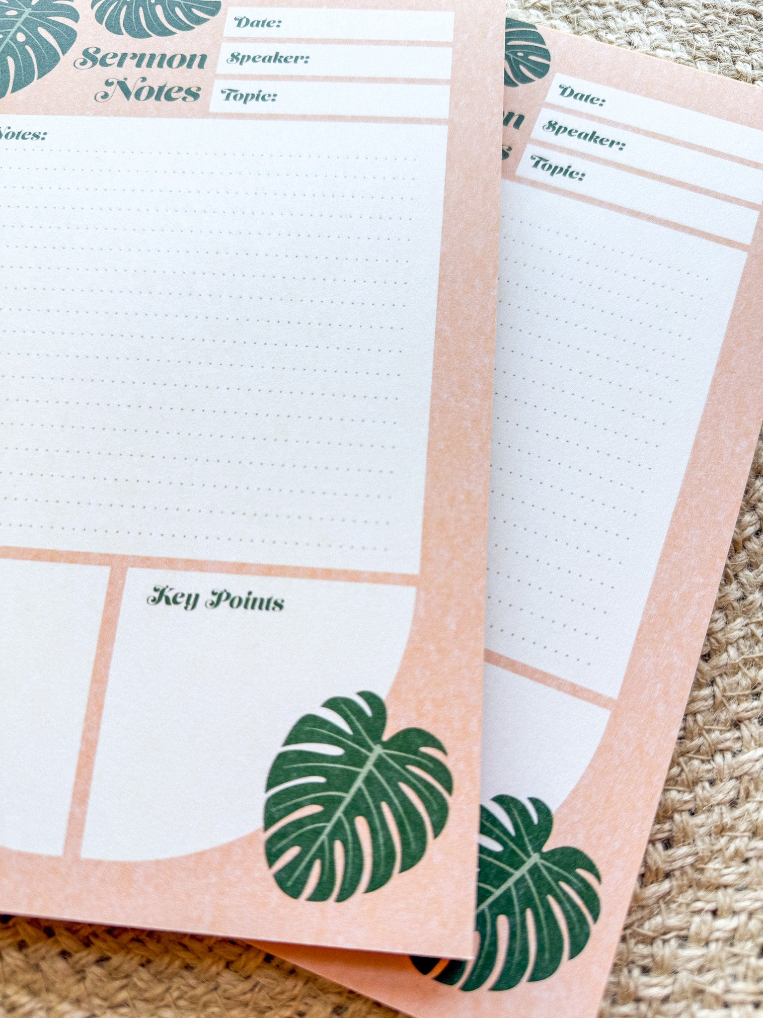 Monstera Sermon Notes Notepad