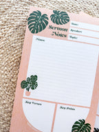 Monstera Sermon Notes Notepad