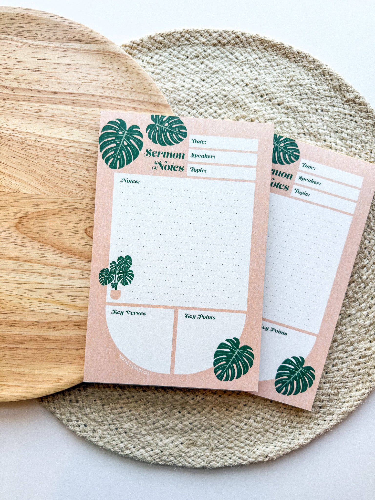 Monstera Sermon Notes Notepad