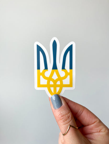 Ukraine Trident (Tryzub) 3" Clear Stickers
