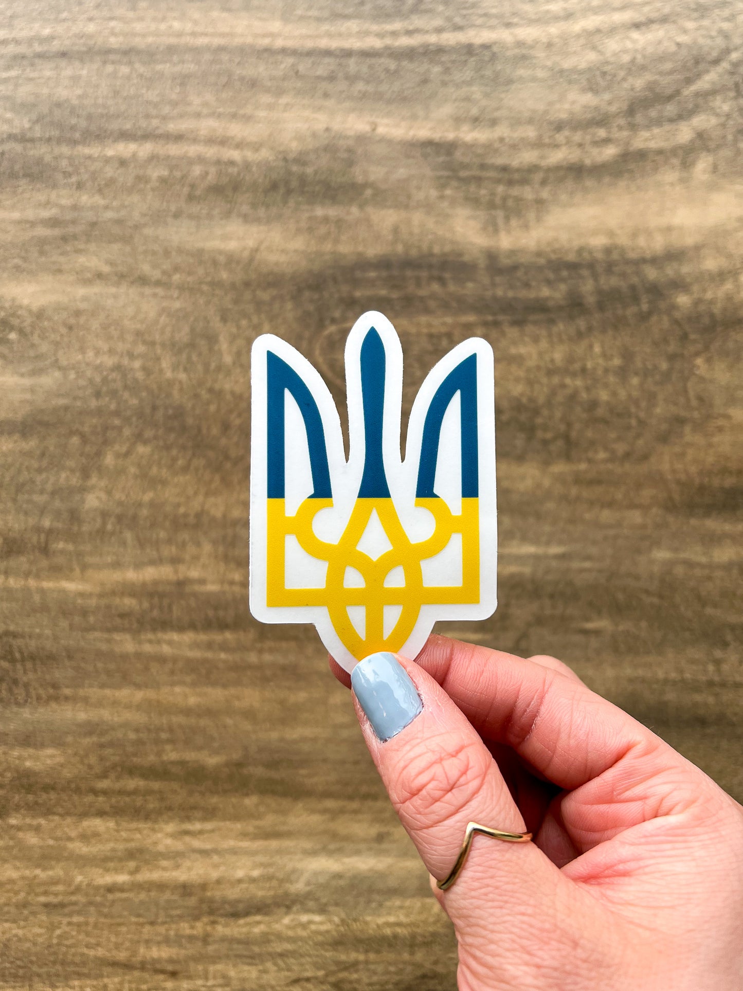 Ukraine Trident (Tryzub) 3" Clear Stickers