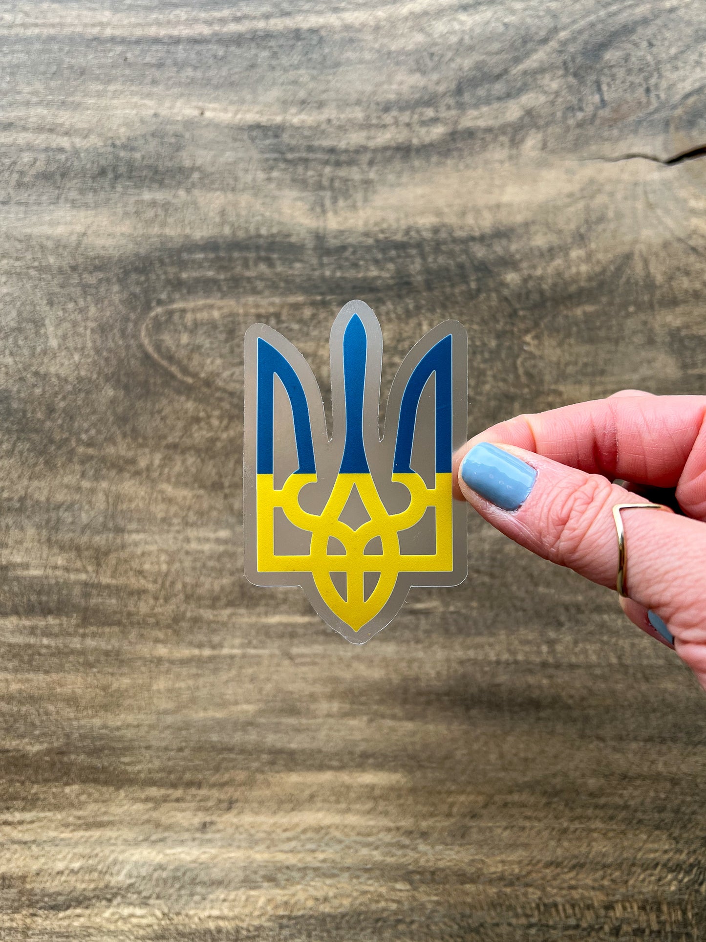 Ukraine Trident (Tryzub) 3" Clear Stickers