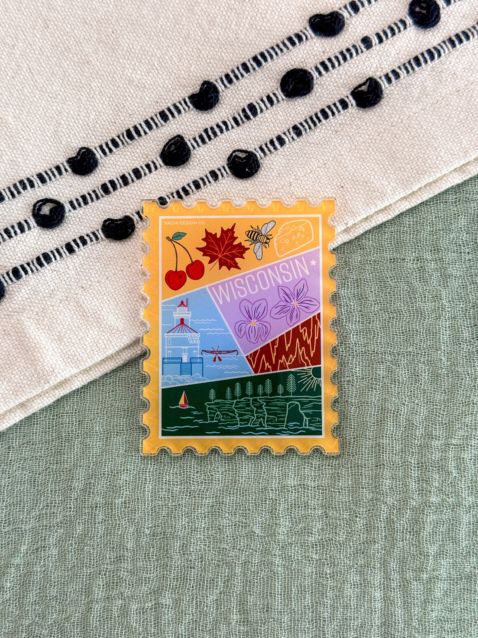 Wisconsin Acrylic Stamp Magnet