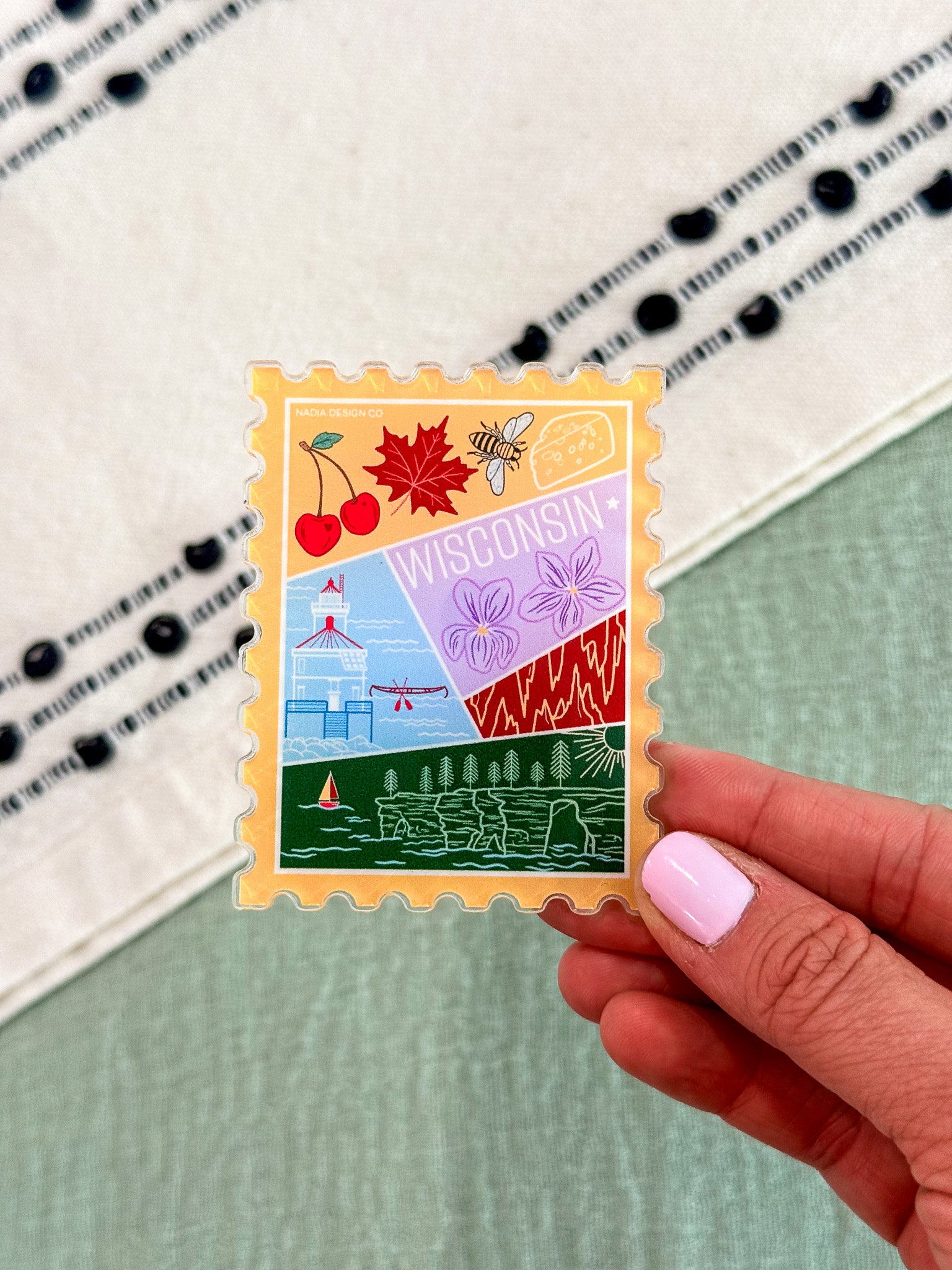 Wisconsin Acrylic Stamp Magnet