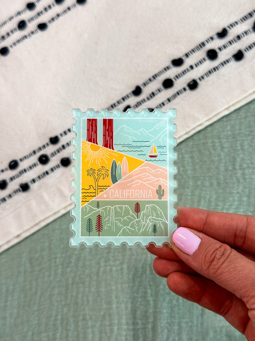 California Acrylic Stamp Magnet