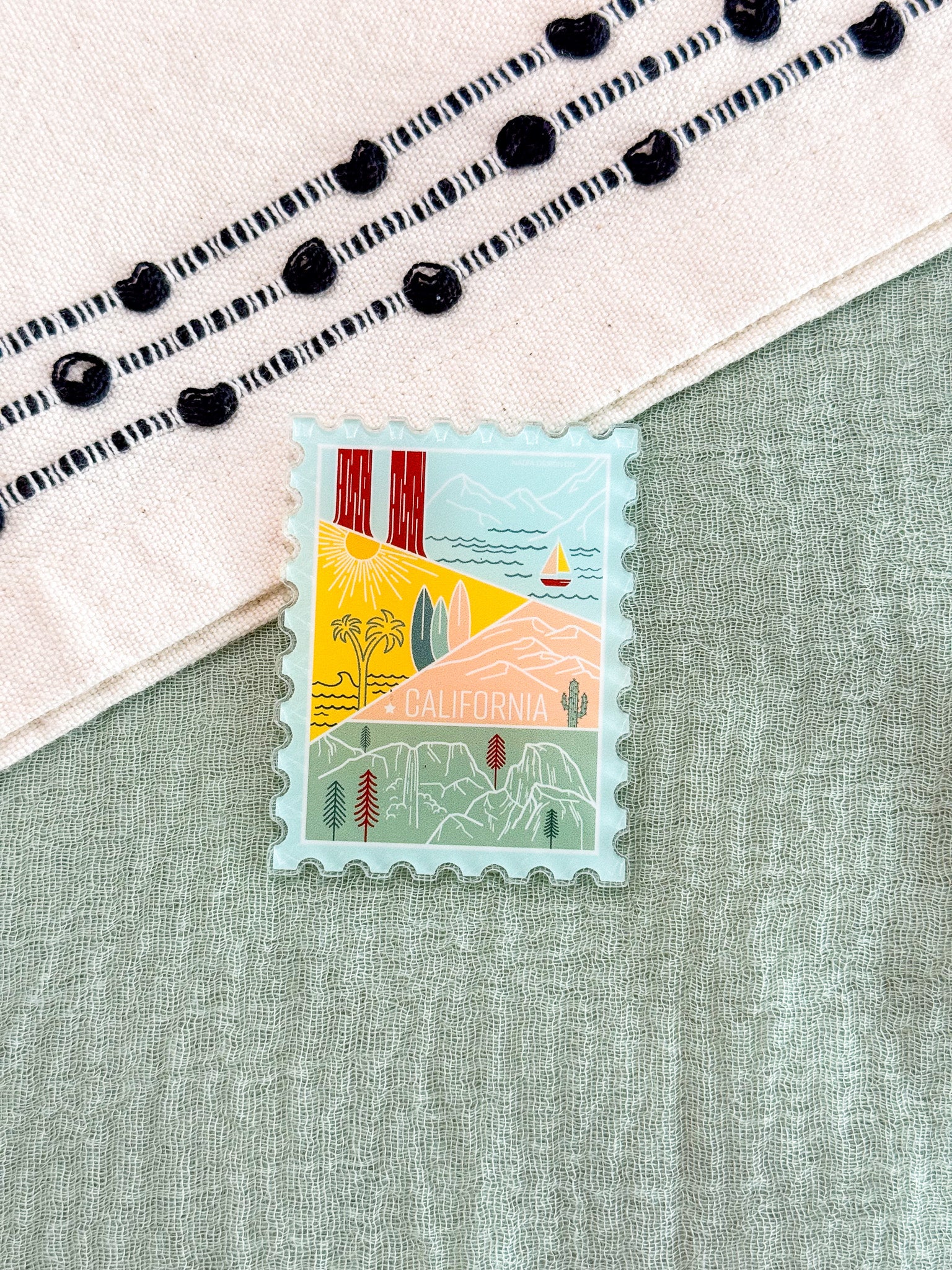 California Acrylic Stamp Magnet