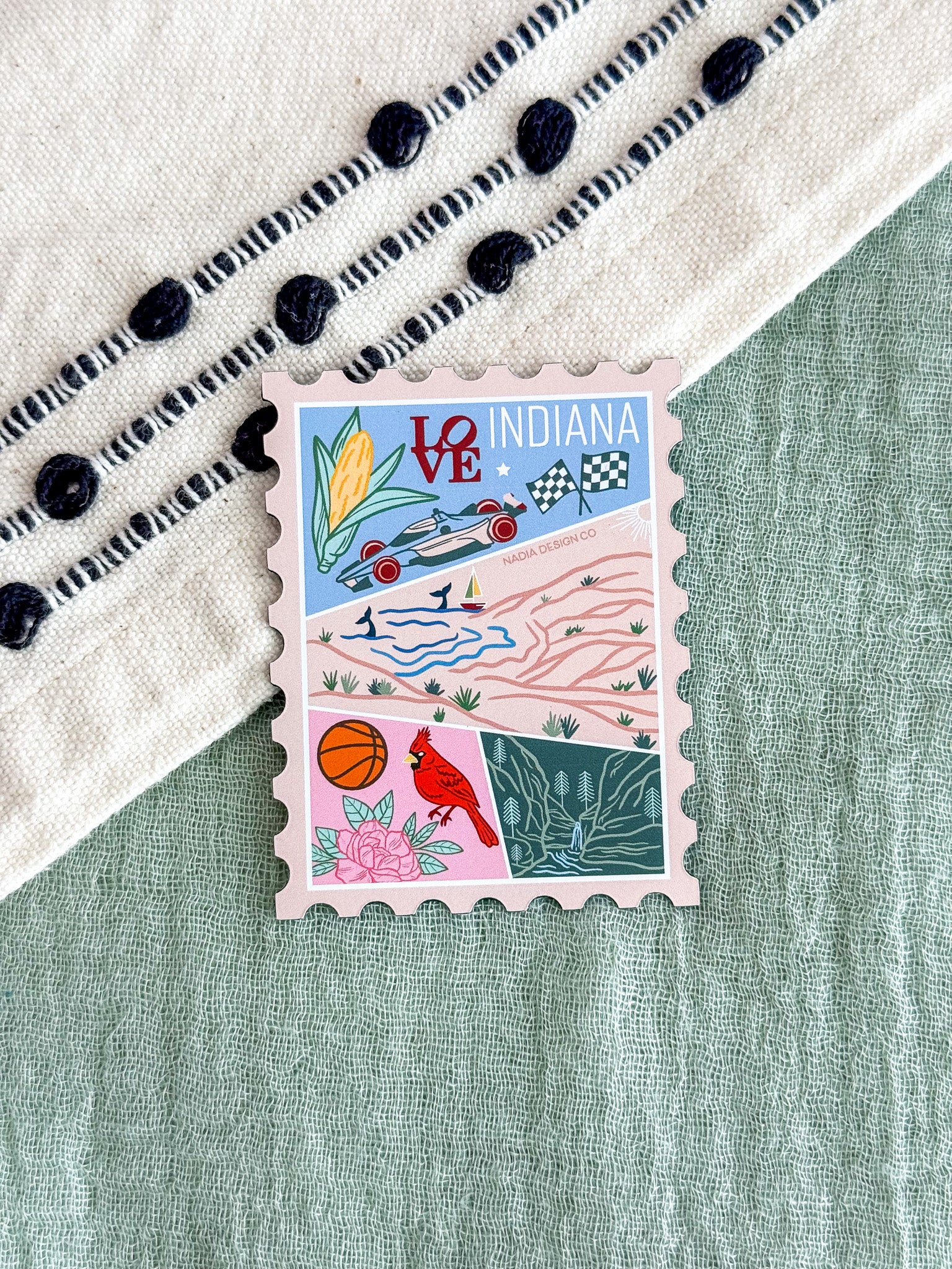Indiana Stamp Magnet