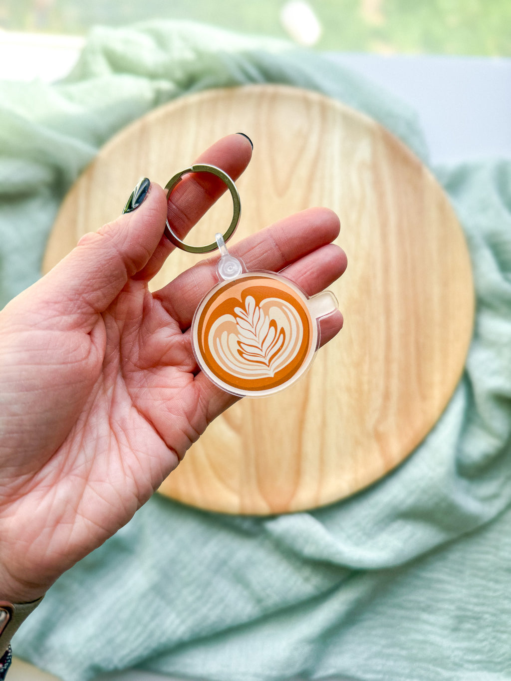 Cafe Latte Acrylic Keychain