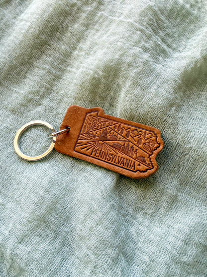 Pennsylvania Leather Keychain