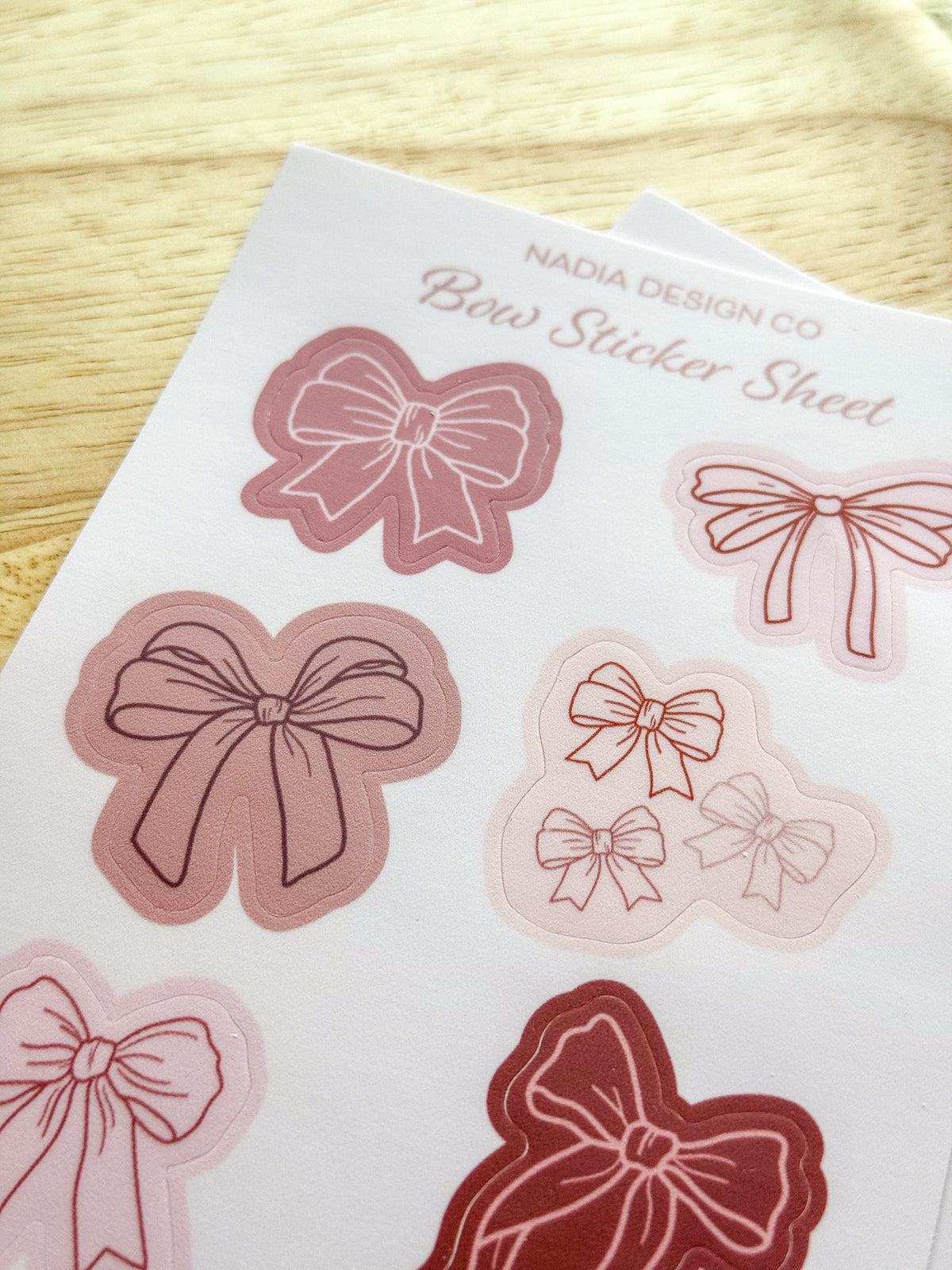 Paper Bow Sticker Bow Sticker Sheet – Nadia Design Co