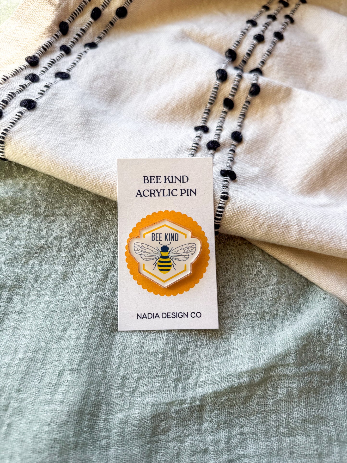 Bee Kind Acrylic Pin