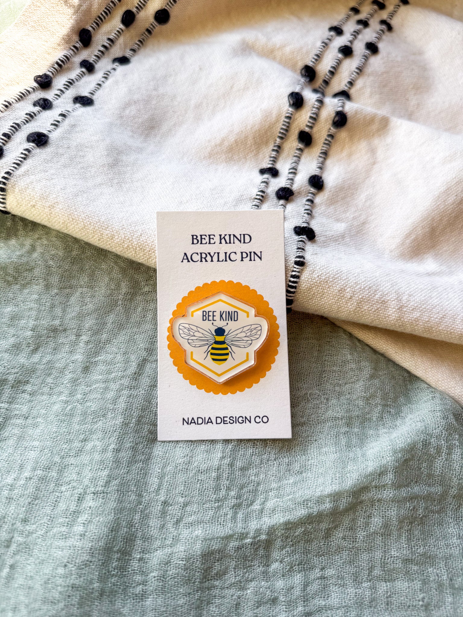 Bee Kind Acrylic Pin