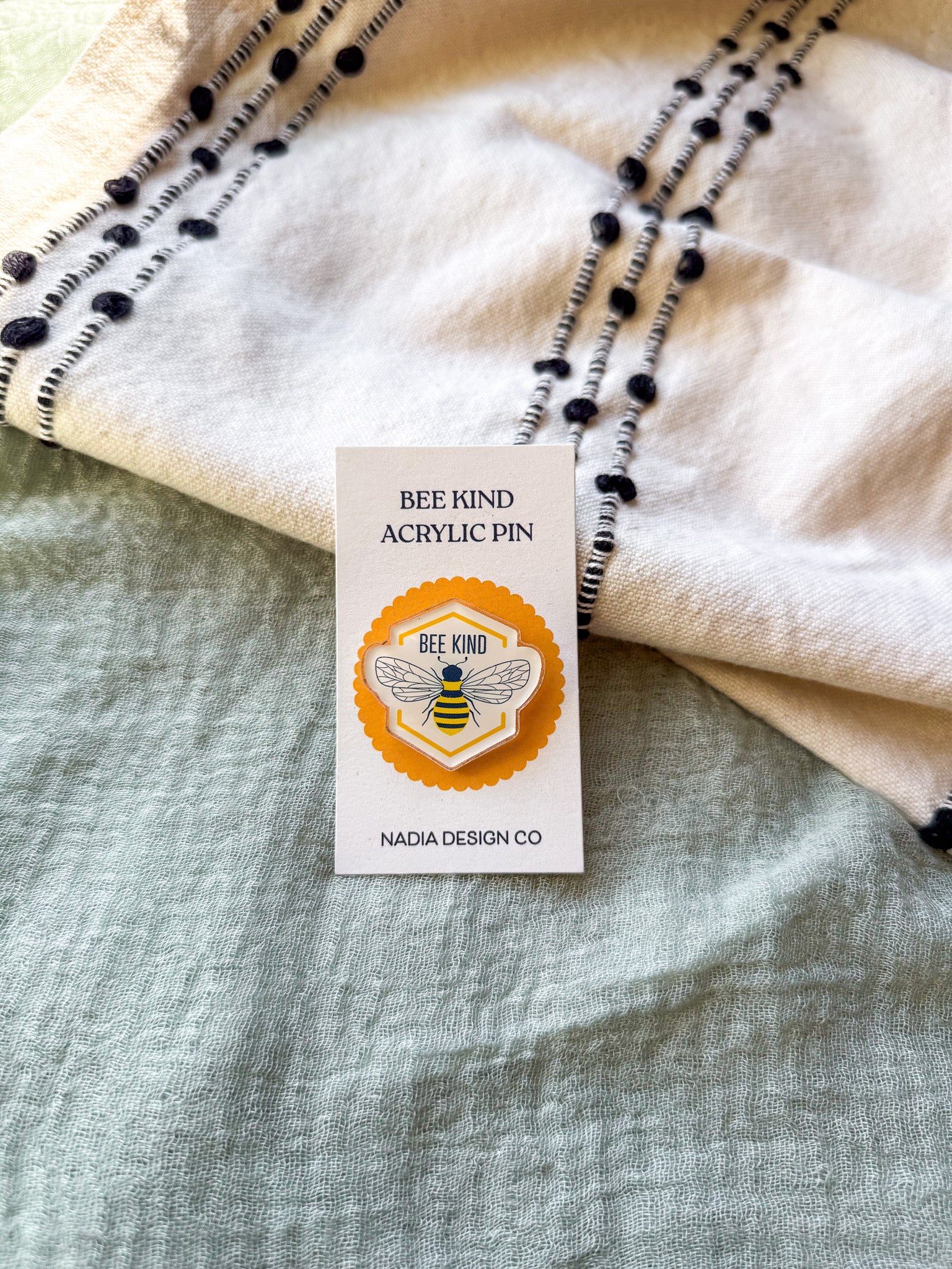 Bee Kind Acrylic Pin