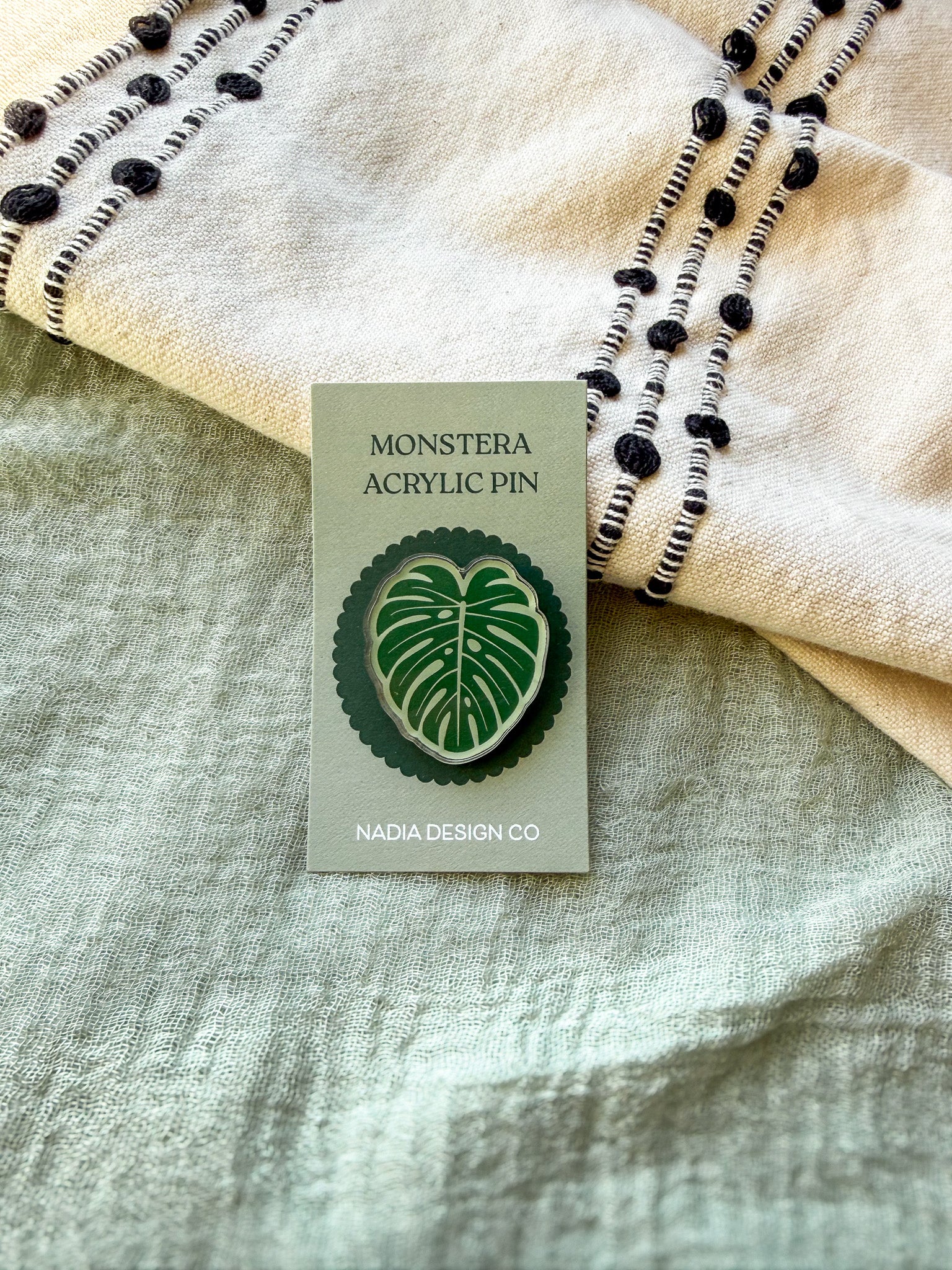 Monstera Leaf Acrylic Pin