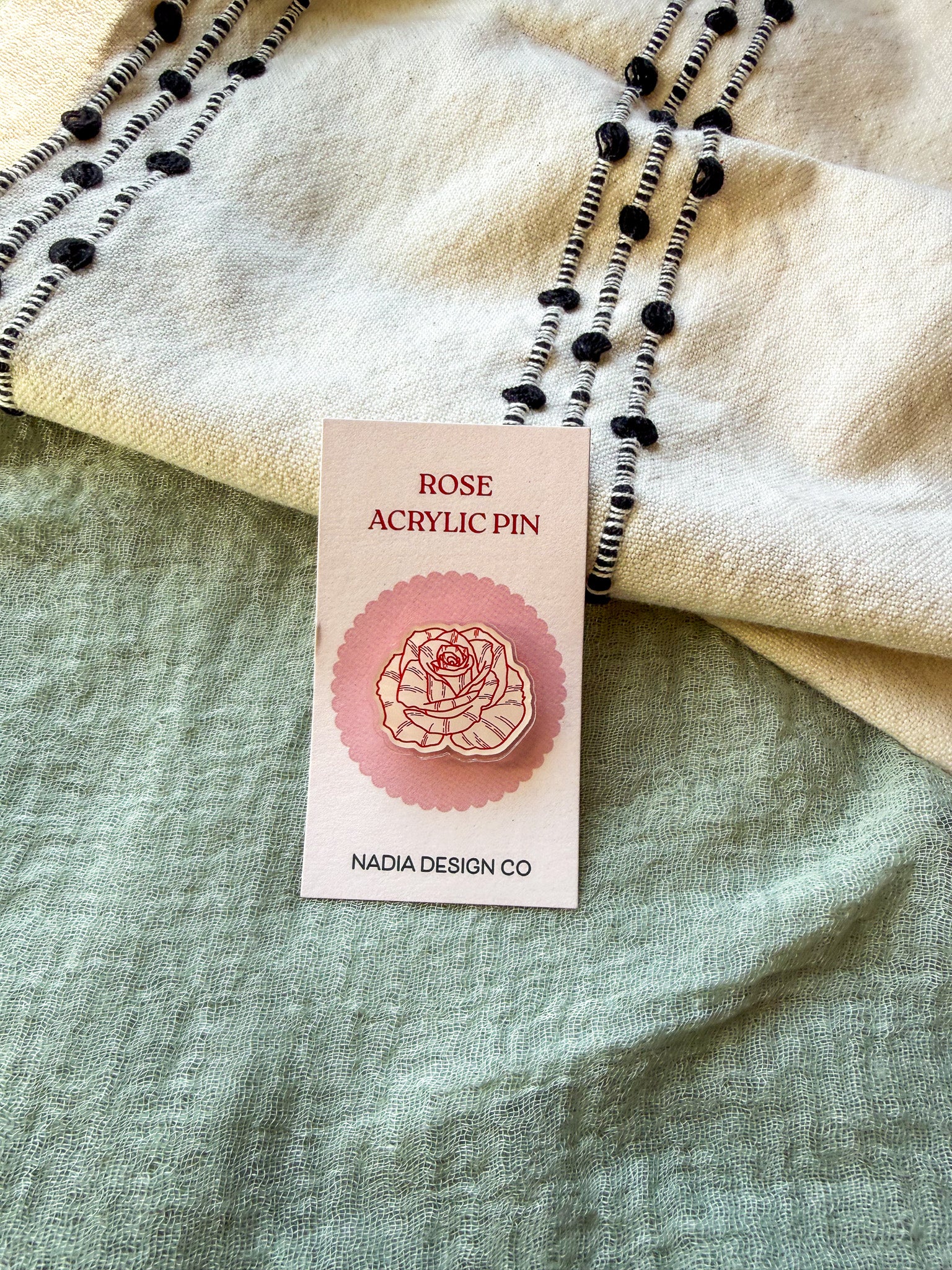 Rose Acrylic Pin