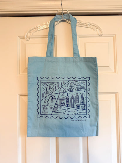 Pennsylvania Stamp Blue Tote