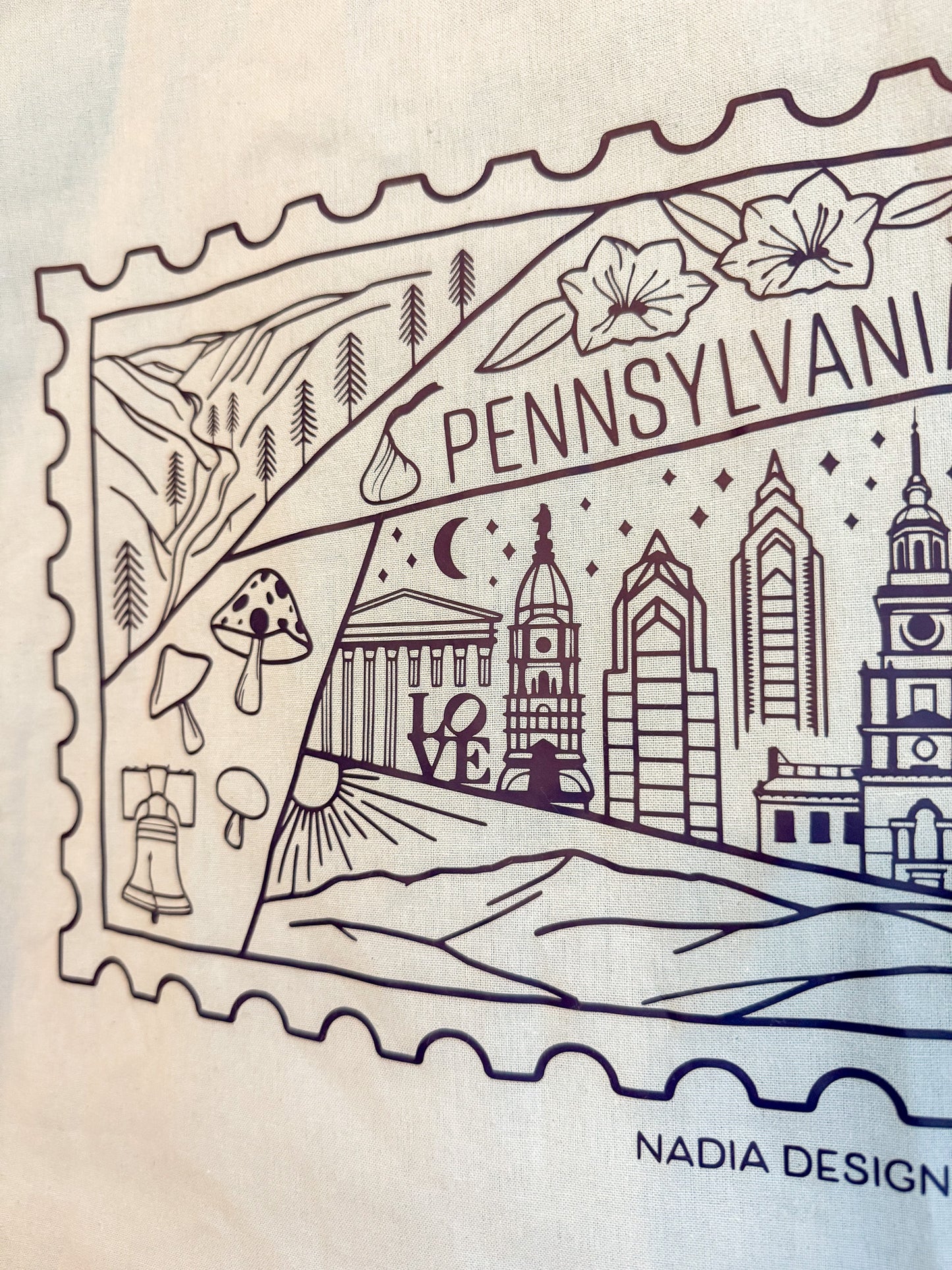 Pennsylvania Stamp Blue Tote