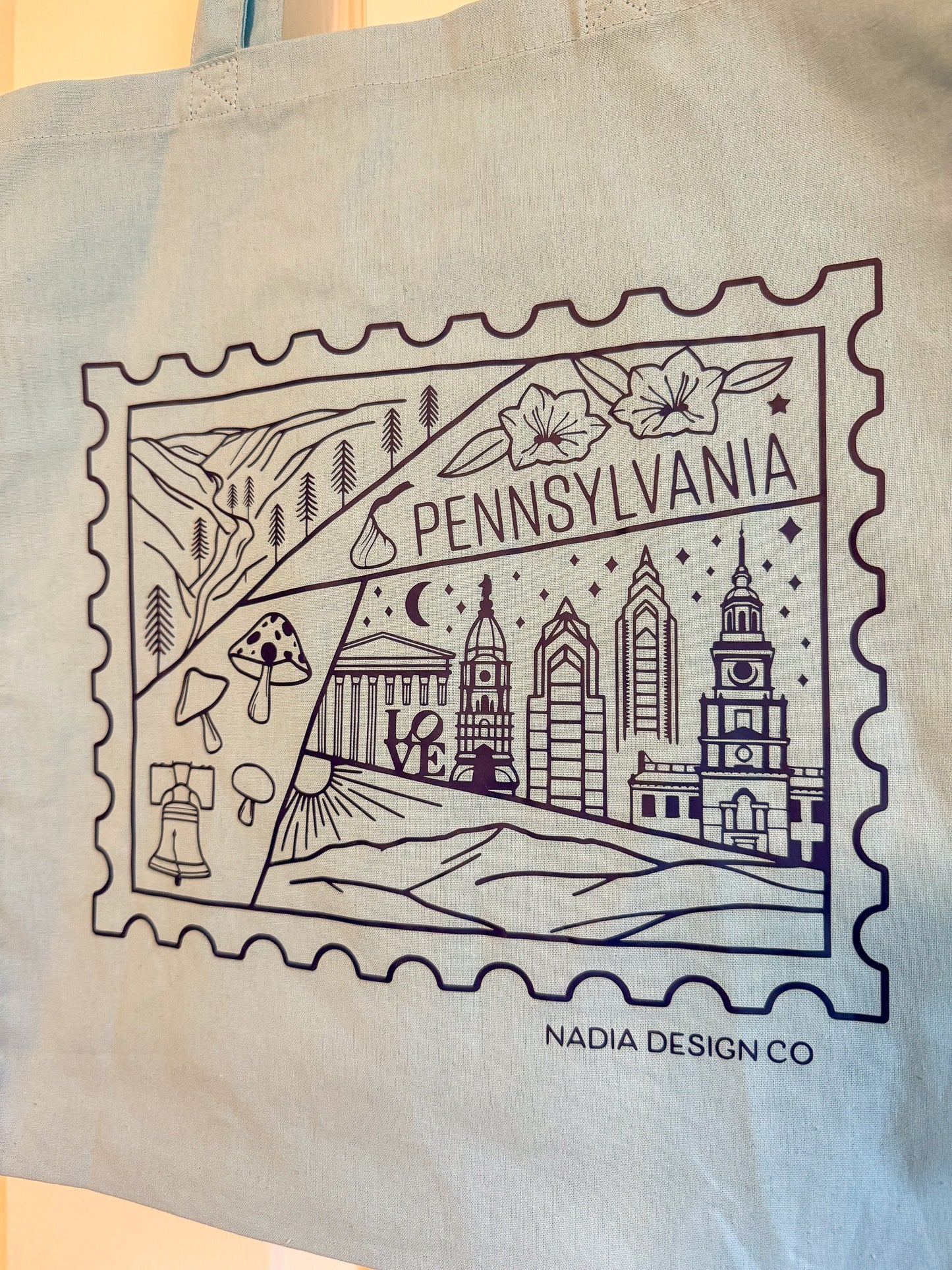 Pennsylvania Stamp Blue Tote